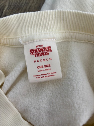 Stranger Things x Pacsun Cream Long Sleeve Sweatshirt One Size A66 - Picture 3 of 4