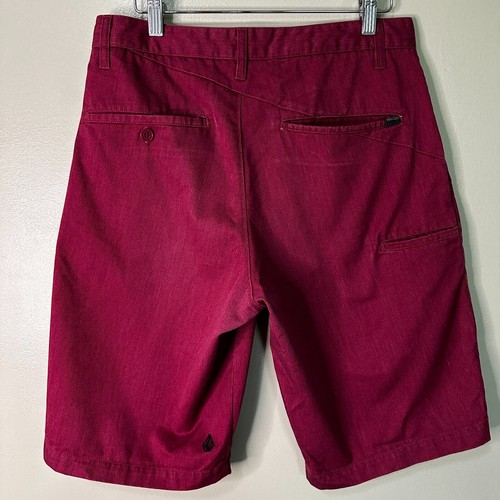 Volcom Shorts Men's 30 Red Burmuda Chino Pockets Breathable - Picture 4 of 10