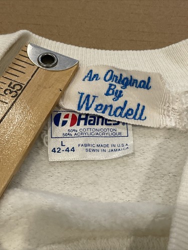 An Original by Wendell Sweatshirt Geometric Design Hanes USA Sz Large 42-44 Vtg - Picture 7 of 9