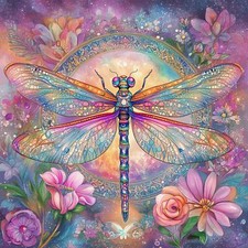 Dragonfly 5D Diamond Painting Art Kits Full Round Drill Gem Art for Wall Decor