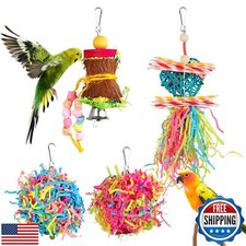 YUEPET 4 Pack Bird Shredder Toys Small Parrot Chewing Toys Parrot Cage Foragi