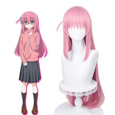 Pink Cosplay Wig 80cm Long Straight Pink Hair