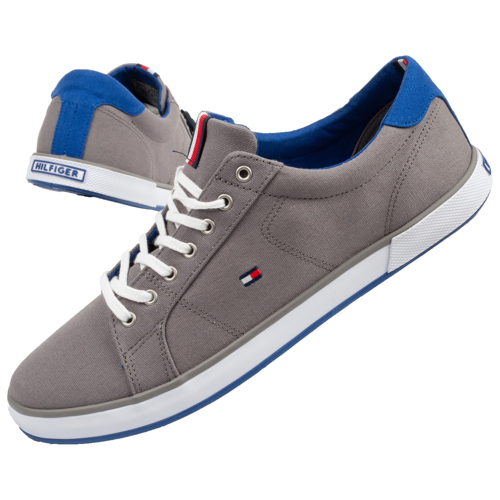 Tommy Hilfiger Herren Flag Canvas Trainer grau 46 online kaufen | eBay
