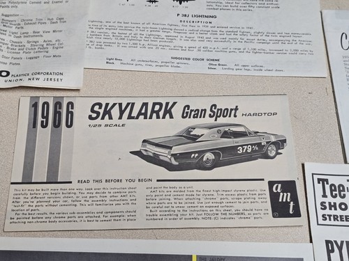 Vintage Early 1960's MODEL CAR, MILITARY PLANE, BOAT INSTRUCTIONS & DECALS LOT * - Picture 15 of 23