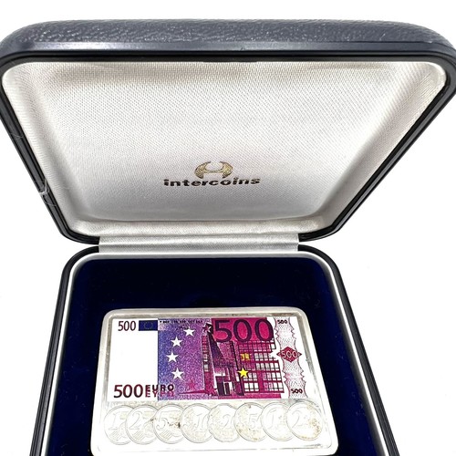 Lingottino 500 euro "Banconote EURO" in argento 999 intercoins - Foto 3 di 6