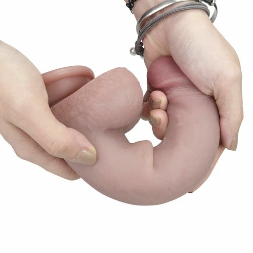 8.46" Realistic Dildo Strong Suction Cup Base Ultra Soft Skin Curved Real Penis - Picture 5 of 10