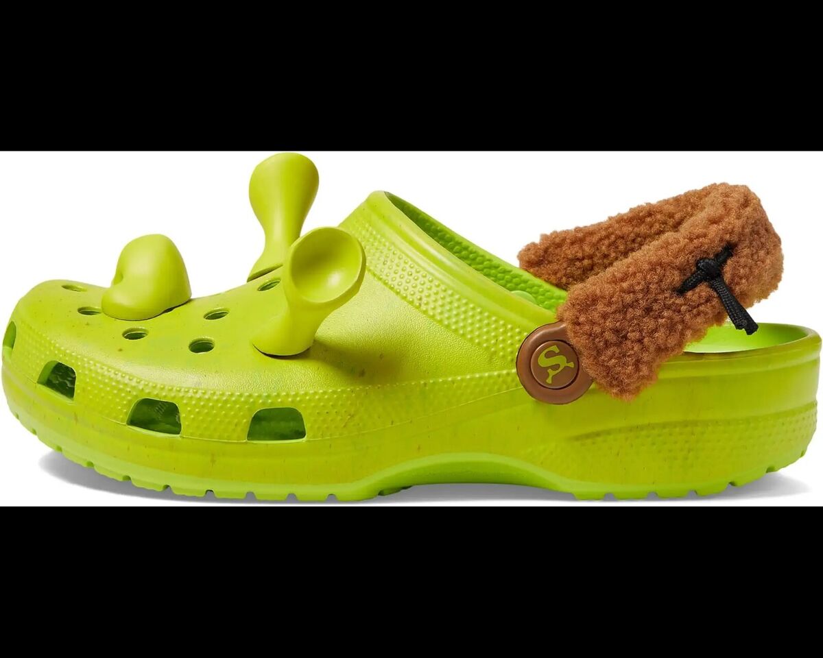 Crocs Unisex-Child Classic Shrek Clogs, Lime Punch, 4