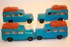 Four (4) Blue Vintage 1965 Matchbox / Lesney Land Rover Safari #12 SUVs BPW