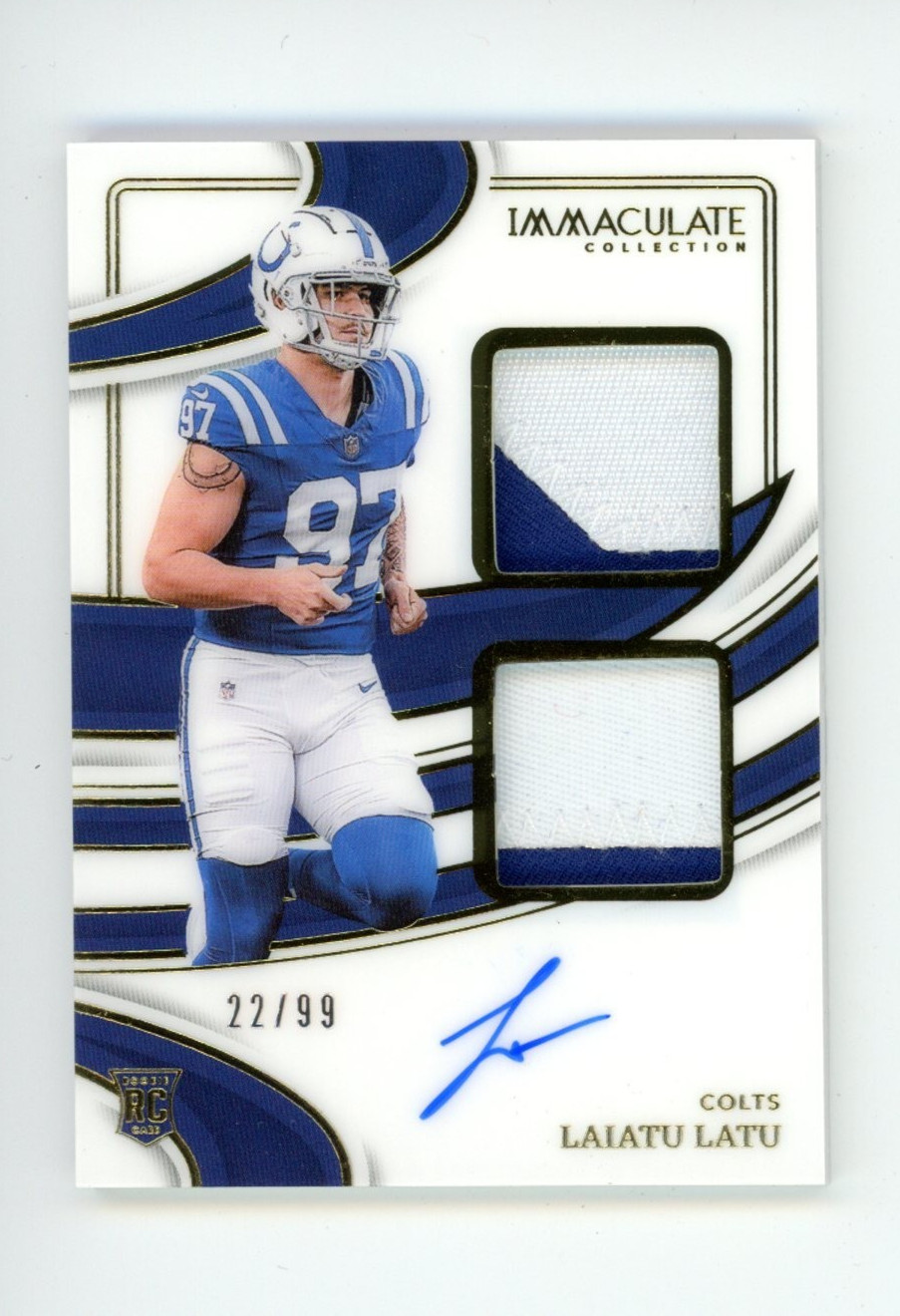 Laiatu Latu Panini Immaculate Collection Immaculate Signature Patches Rookie #ISPRLLU Base