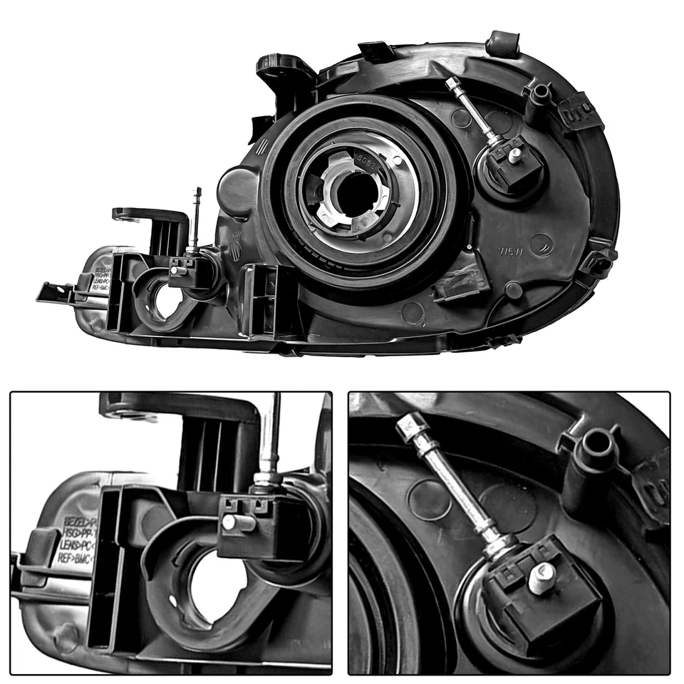 Par de faros interiores cromados izquierdo y derecho para Dodge Chrysler Neon 2000-2002 Foto 4 de 4