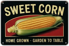 Sweet Corn Vintage Home Grown Garden Tin Metal Signs Home D cor 8x12