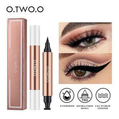 O.two.o Eyeliner Stamp Black Waterproof Liquid Pen Double End Fast Dry Pro