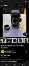 Vintage Rolleiflex Camera 2.8 Schneider-Kreuznach Xenotar Lens