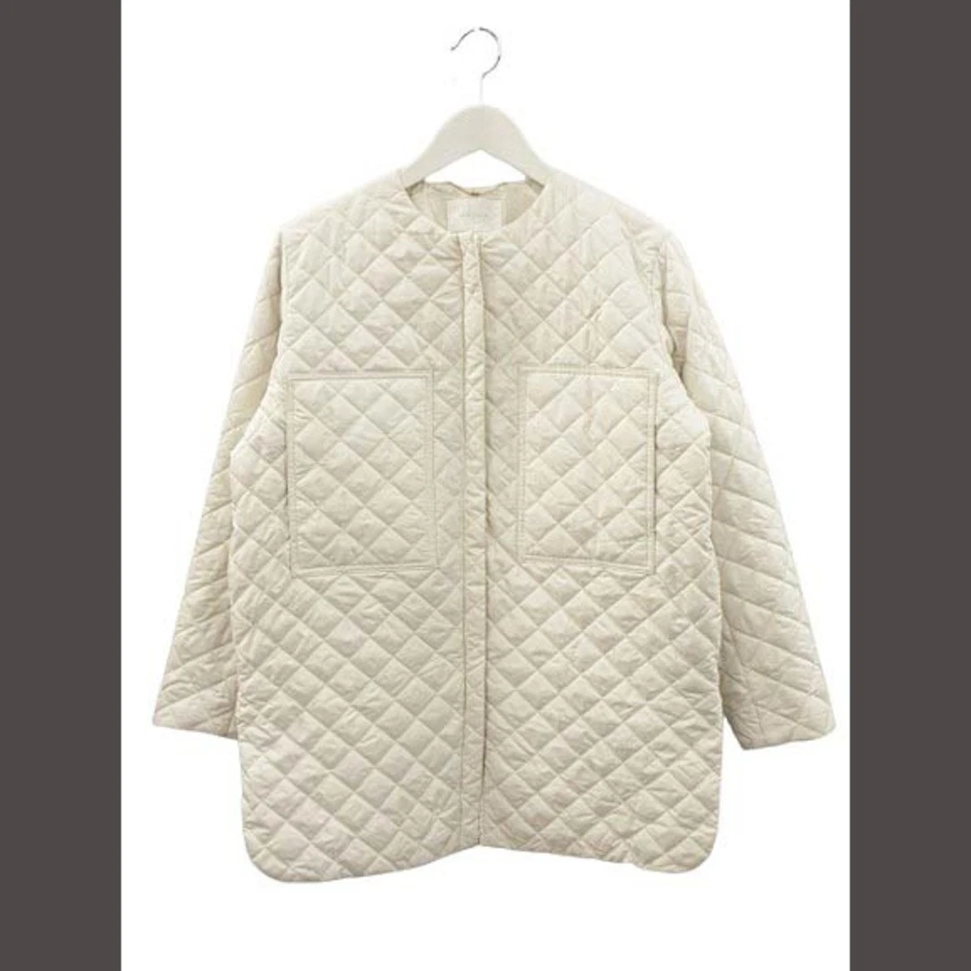 OFF WHITE Giacca cappotto trapuntato beige SERRIS ECRU2 2 off bianco senza colletto battuta usata 90f73