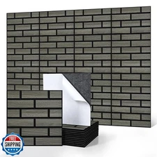 12 Pack Brick Acoustic Panels, Soundproof Wall Panels with Self Adhesive, 12"