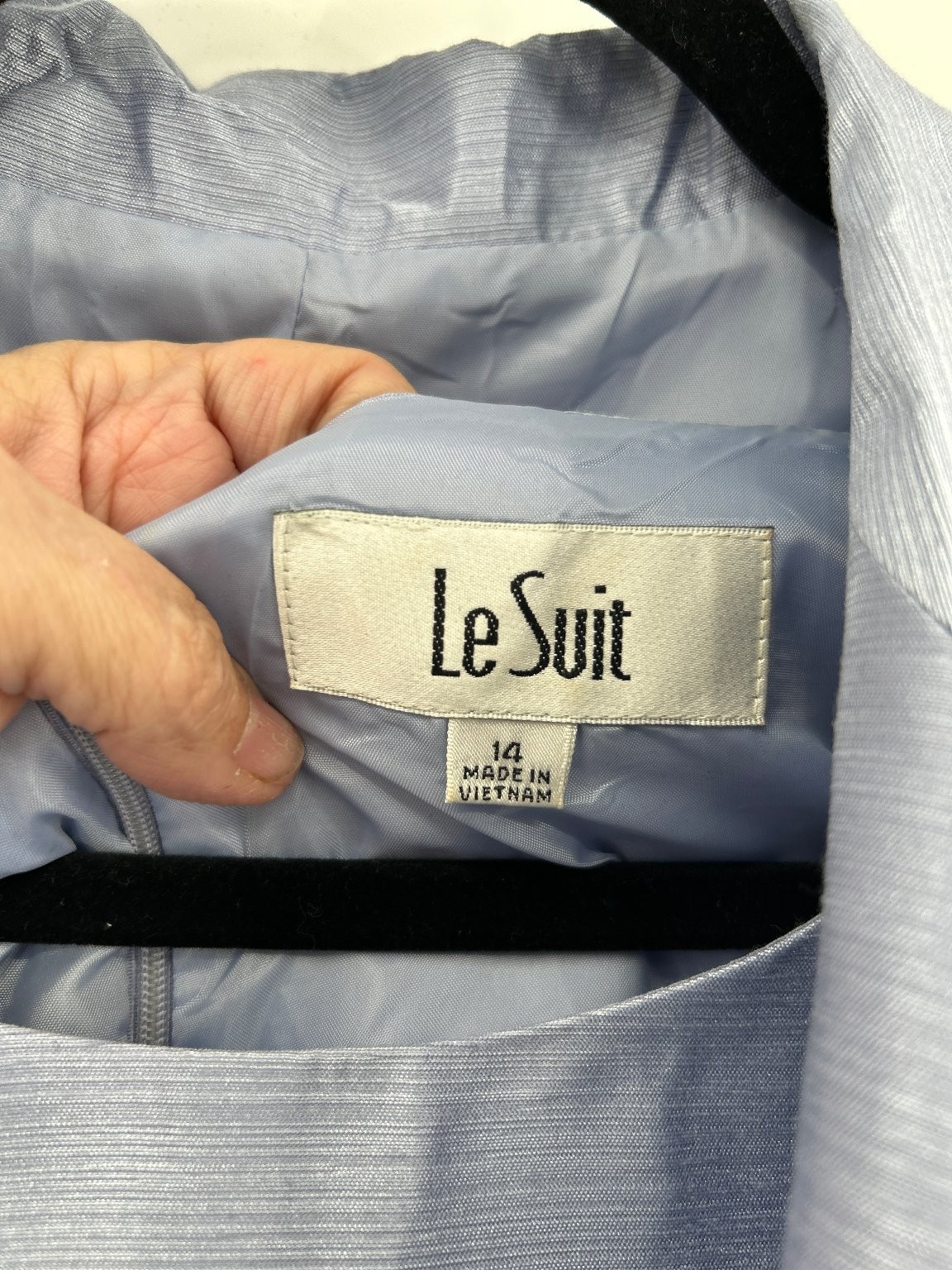 Le Suit Women's Dress Size 14 Light Blue Sleeveless Sheath