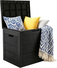 Garden Tools Storage Boxes Deck 35 Gallon Outdoor Resin Bin Patio Cushions Box