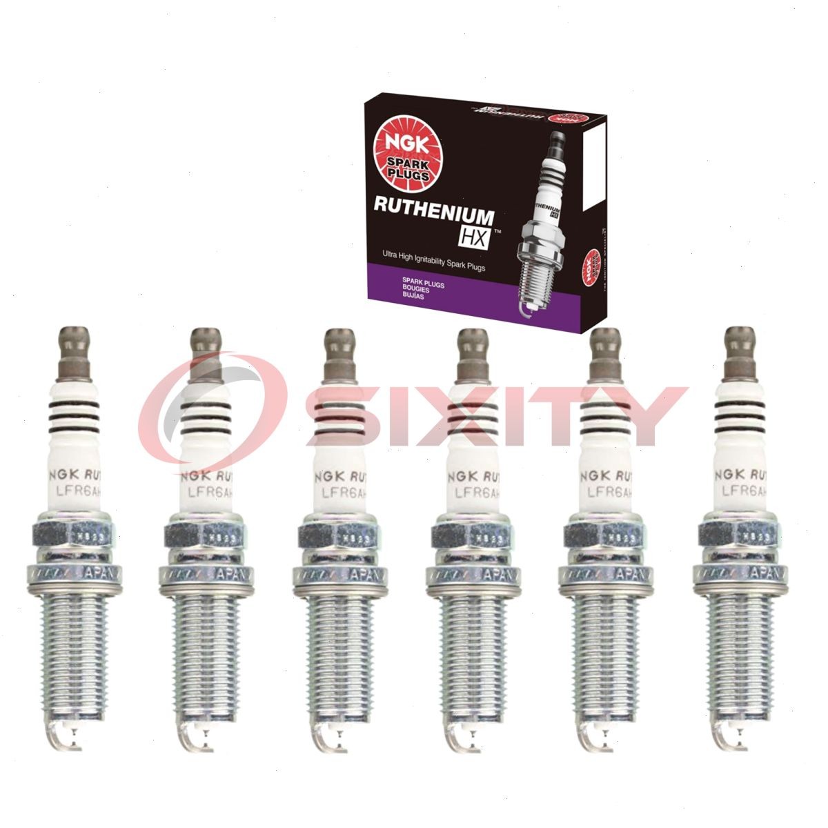 6 pcs NGK Ruthenium HX Spark Plugs for 2006-2011 BMW 323i 2.5L L6 - Engine th