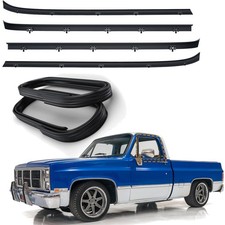 Gmc Truck Front Door Window Run Sweep Felts Weatherstrip Seals Kit Set For Chevy