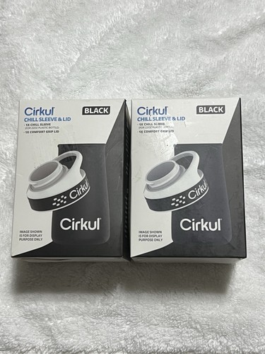 (2X) - Cirkul Chill Sleeve & Comfort-Grip Lid (Black) for 22 oz Bottle *NEW*
