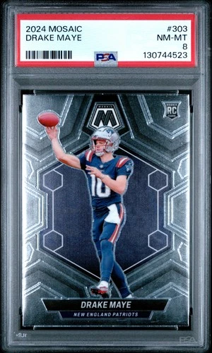 2024 PANINI MOSAIC #303 DRAKE MAYE ROOKIE RC PSA 8
