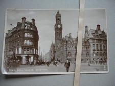 1929 Town Hall Square BRADFORD RPPC Yorkshire Tucks