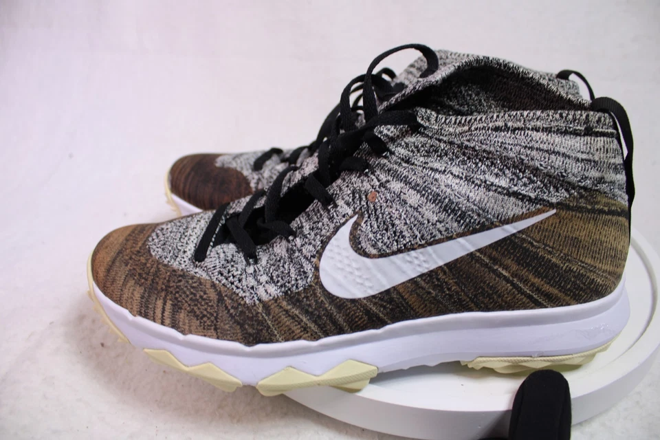 Туфли для гольфа женские Nike Flyknit Chukka без шипов размер 10,5 черные белые 819006-001 - Изображение 4 из 4