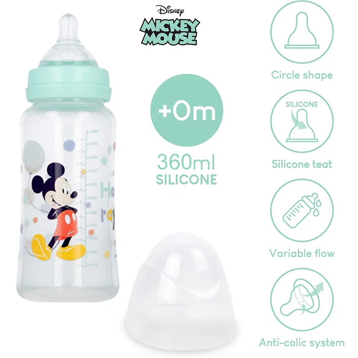 Biberon Bambini anticolica Disney Mickey da 360 ml DISNEY bimba BPA Free - Immagine 3 di 4