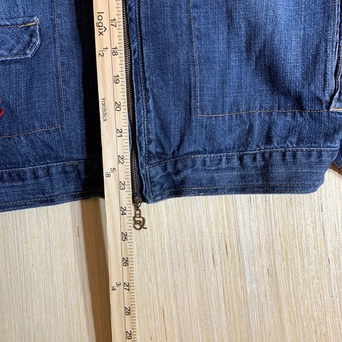 Vintage Rocawear Denim Jacket Youth Large Blue Long Sleeve Boy's Zip Up Y2K - Picture 11 of 14