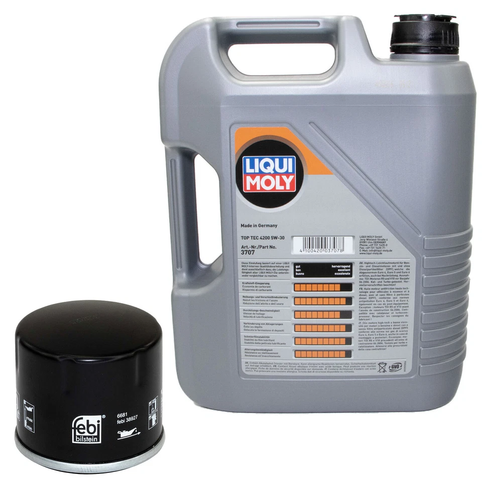 Motoröl Set 5W-30 5 Liter + Ölfilter 38927 für Renault Clio II 1.2 16V 55KW 75PS - Bild 2 von 4