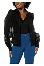 C Wonder by Christian Siriano Organza Jacket Black