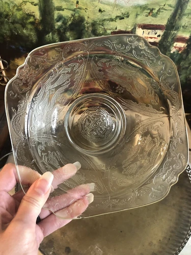Vintage Federal Clear Depression Glass Bowl Madrid Pattern 7"