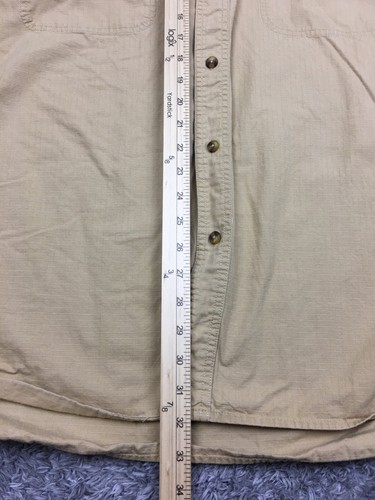 Cabelas Ripstop Button Up Shirt Mens Size 2XL Brown Long Sleeve 90-3086 - Picture 8 of 10