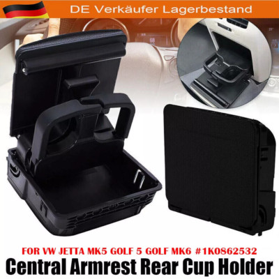 Auto Hinten Mittelkonsole Getränkehalter Schwarz für VW Jetta MK5 MK6　Golf 5
