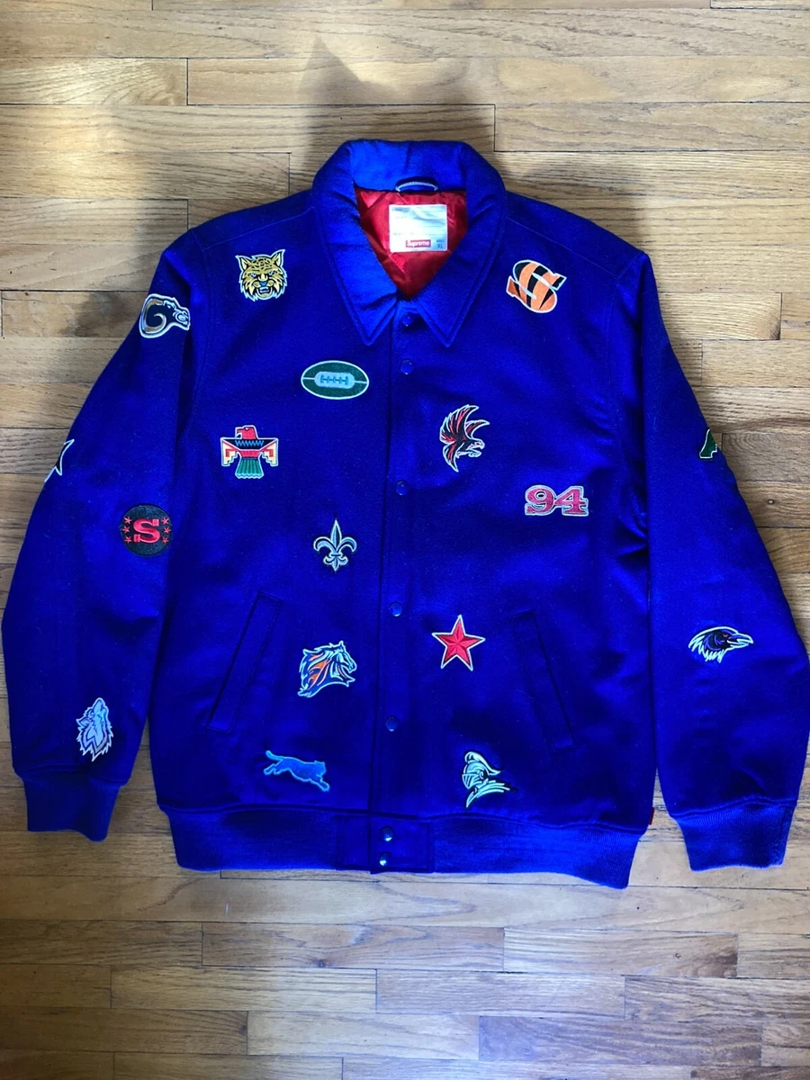 RARE Supreme NFL Franchise Varsity Jacket Royal Blue X-Large FALL-WINTER  2014