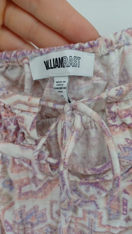 Top corto para mujer William Rast X-pequeño Gigi con cordones fuera del hombro boho Foto 4 de 4