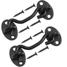 2 Pack 4 Inch Privacy Hook and Eye Latch for Barn Door Lock Cabin Hooks