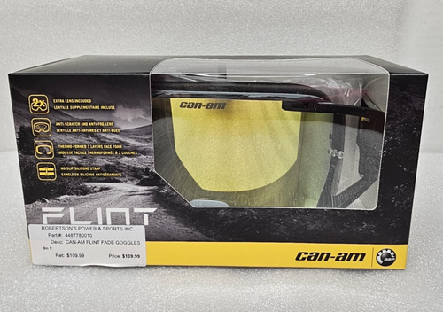 CAN-AM FLINT FADE UV GOGGLES CAN AM OFF ROAD ATV RIDING GOGGLES NEW 4487780010 - Picture 2 of 5