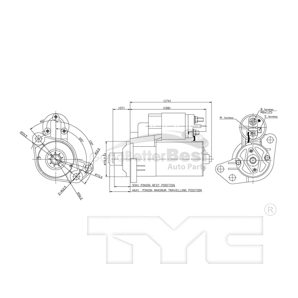 One New TYC Starter Motor 117781 020911023FX for Volkswagen VW - Image 4 of 4