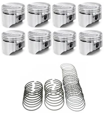SILVOLITE -8cc Dome Pistons Set/8+CAST Rings for 1970-1972 Chevy BB 402 STD bore