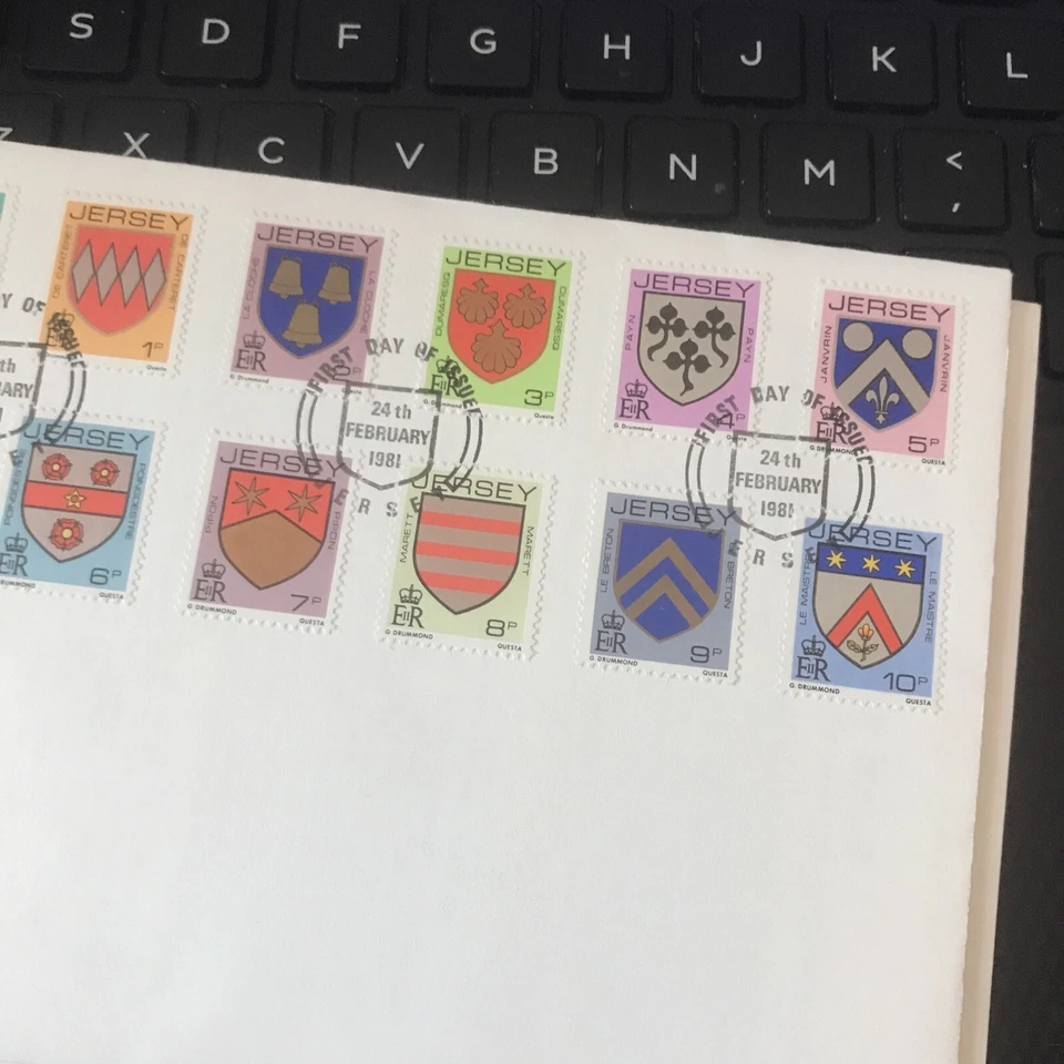 GB JERSEY FDC FIRST DAY COVER 1981 Definitive Coat Of Arms 1/2p-10p (11) U/A - Image 3 of 3