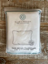 Blue Lagoon Spa Collection Hair Drying Pillowcase & Scrunchie Set 20" x30" White
