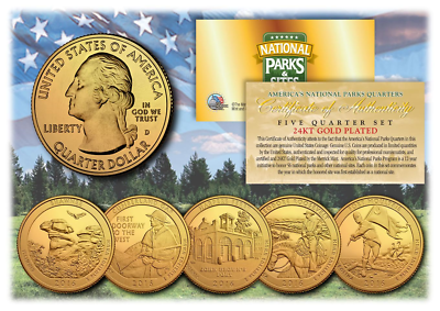America The Beautiful Silver Quarters 2016 America The Beautiful Colorized Quarters Set - 5 U.S. National Parks Coins In Capsules America The Beautiful Quarters - Foto 5