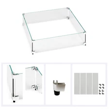 American Fireglass Square Fire Pit Glass Flame Guard 23.5" x 23.5" x 6"