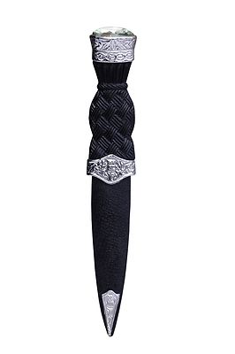 SCOTTISH KILT SAFETY SGIAN DUBH DUMMY PEWTER SET WITH DIFFERENT STONES  UK