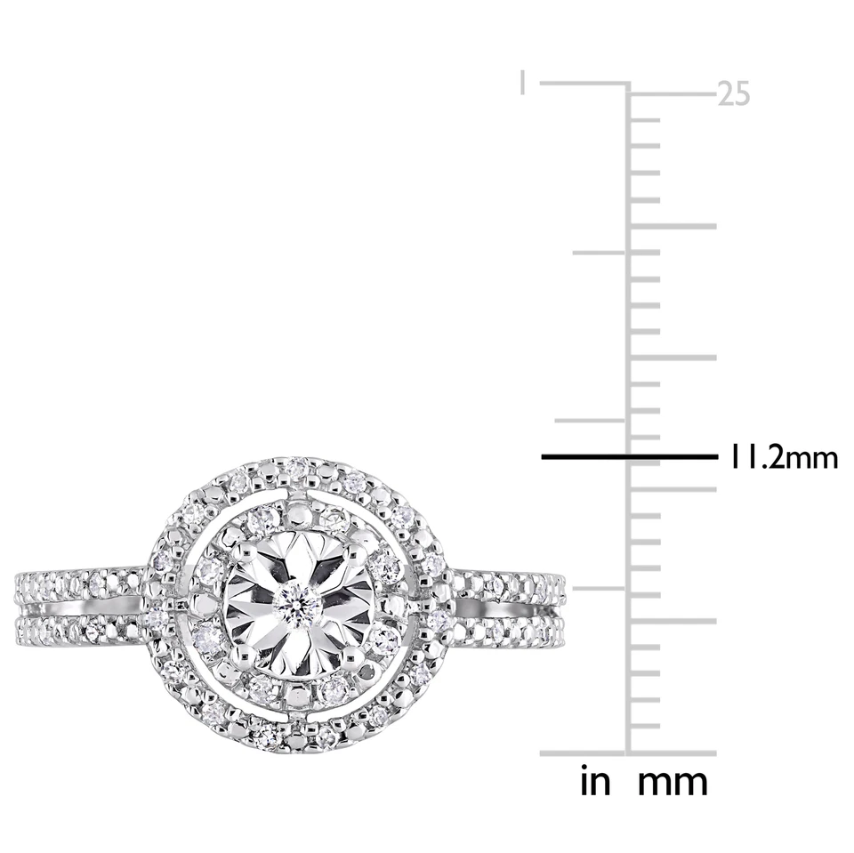 Anillo de diamantes de plata de ley Amour Foto 3 de 4