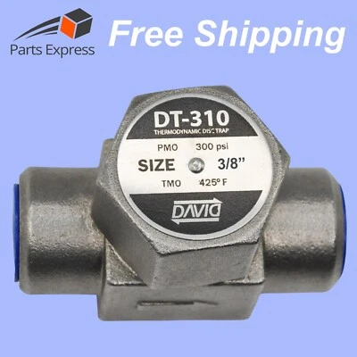 DAVID™ 3/8" THERMODYNAMIC STEAM TRAP w/BUILT-IN STRAINER (PMO 300 psi)