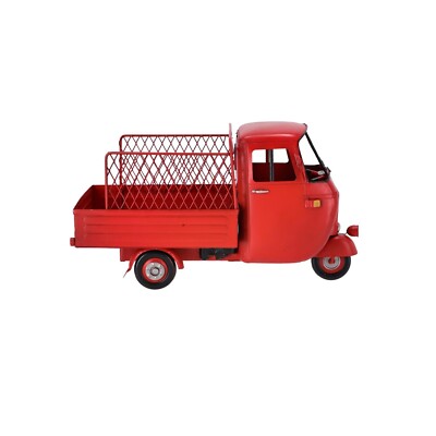 Modellino di APECAR in latta metallo colore ROSSO PIAGGIO idea