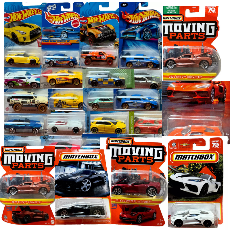 20 Hot Wheels & Matchbox Cars - Assorted Diecast Collection - Mixed Styles