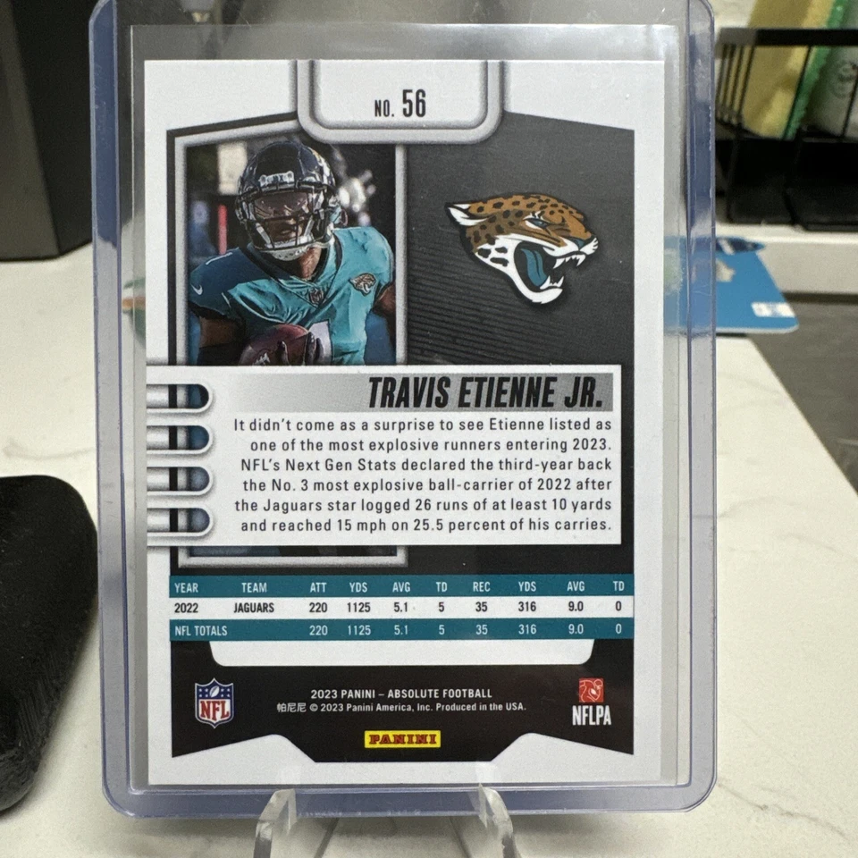 2023 Panini Absolute - Red And Blue Kaleidoscope!!  Travis Etienne Jax Jaguars!  - Image 2 of 3